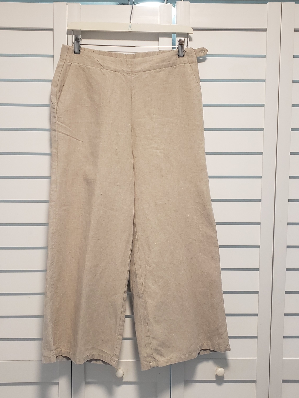 J. Jill Light Beige Linen Wide Leg Pants